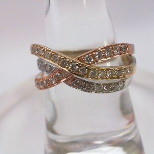   Ladies .52ctw Diamond Tri-Color Criss Cross Band